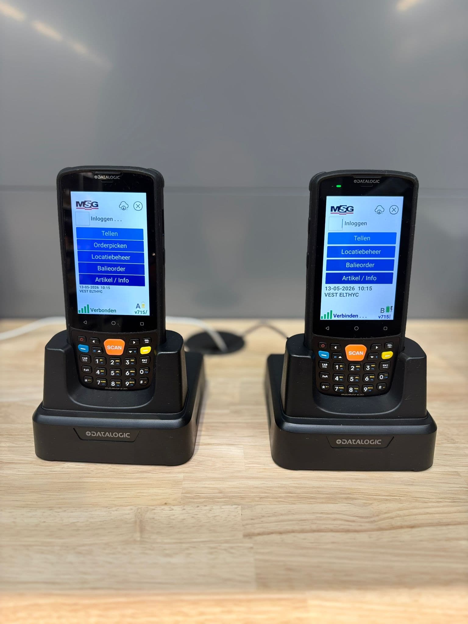 Handscanners bij Elthyc, gekoppeld aan MSG ERP